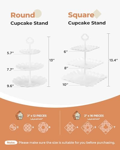 Kootek 5pcs Cupcake Stand Dessert Table Display Set Serving Tray for Party