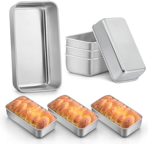 LIANYU Loaf Pans 9x5 Inch, 8 Pack Bread Pans for Baking, Stainless Steel