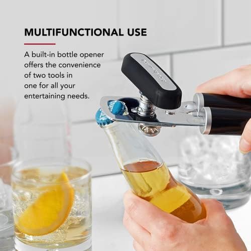 KitchenAid Classic Multifunction Can Opener and Bottle Opener Easy to Use, Razor Sharp Stainless Steel Cutting Wheel, Soft Ergonomic Handles, Black, Pack of 12