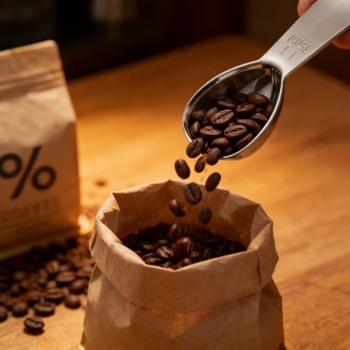2 Pack 15ml (1 Tablespoon) 304 Stainless Steel Coffee Scoop, Short Handle Measuring Spoon for Ground Coffee/Beans, Fits in Canisters