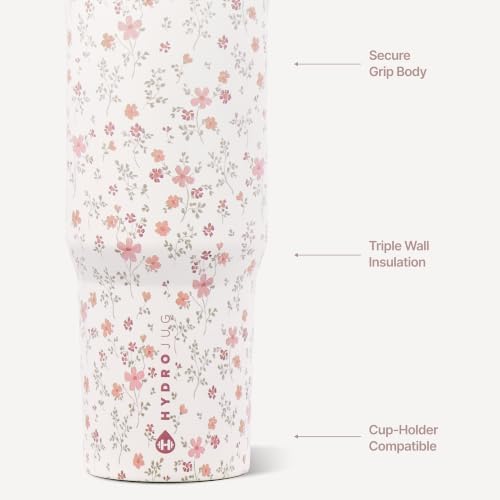 HydroJug Sport 32 oz Insulated Stainless Steel Water Bottle, Magnolia