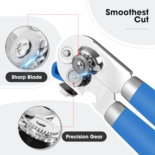 Beneno Heavy Duty Hand Can Opener Manual with Magnet, Klein Blue