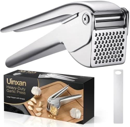 Uinxan Garlic Press - 304 Stainless Steel Heavy Duty Mincer & Crusher