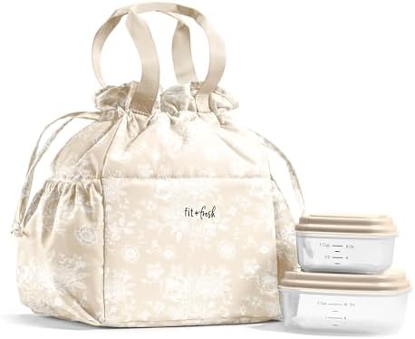 Fit & Fresh Cromwell Cinch Insulated Lunch Bag for Women w/Containers