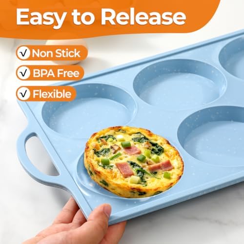 CAKETIME Jumbo Muffin Top Pan Non Stick,4 Inch Metal Frame Round Egg Baking Pan for Oven English Muffins, Whoopie Pies, Corn Bread, Egg Bites, Breakfast Sandwiches Tarts 2