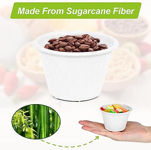 Small Paper Bowls 4 oz, 200 Pack White Bagasse