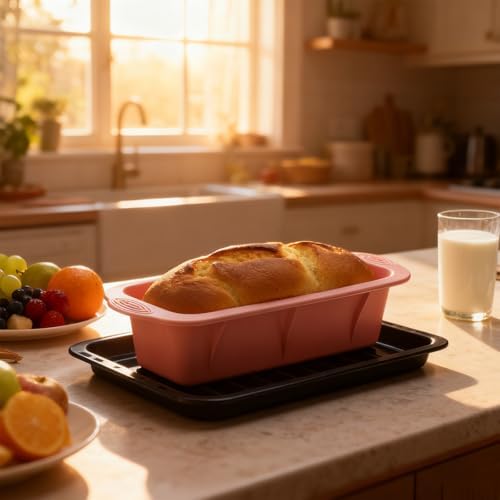 Silicone Bread Loaf Pan, 2 PCS Rectangular Baking Mold Pans