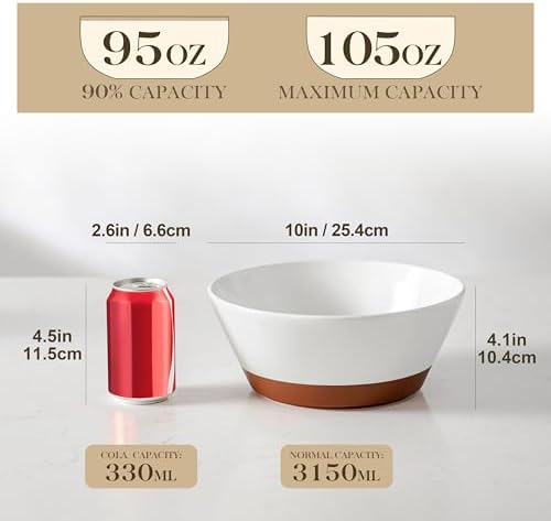 MALACASA Serving Bowls, 105oz Large Salad Bowls for Party, Entertaining