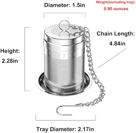 18/8 Stainless Steel Tea Infuser, Extra Fine Mesh Tea Infusers for Loose Tea, Tea Strainer Steeper Filter for Brew Tea, Spices & Seasonings (1)