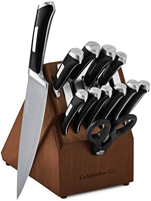 Calphalon Kitchen Knife Set with Self-Sharpening Block, 13-Piece NonStick Knives