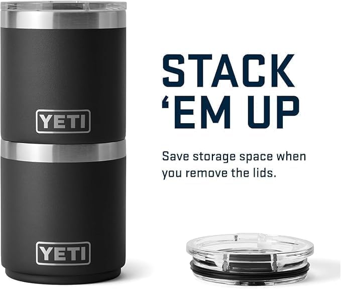 YETI Rambler 10 oz Stackable Lowball 2.0, Vacuum Insulated, Stainless Steel with MagSlider Lid, Rescue Red