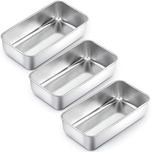 TeamFar Loaf Pan Set of 3, 9 x 5 Inch Bread Loaf Stainless Steel
