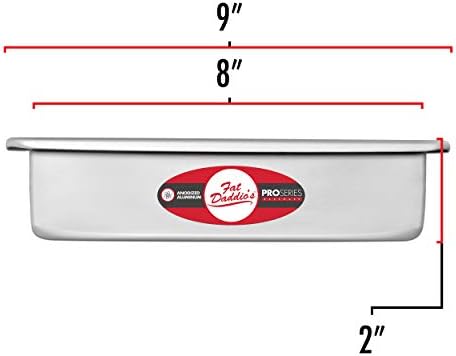 Fat Daddio's POB-8122 Sheet Cake Pan, 8 x 12 x 2 Inch, Silver