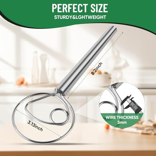 Danish Dough Whisk Stainless Steel for Sourdough Bread Baking
