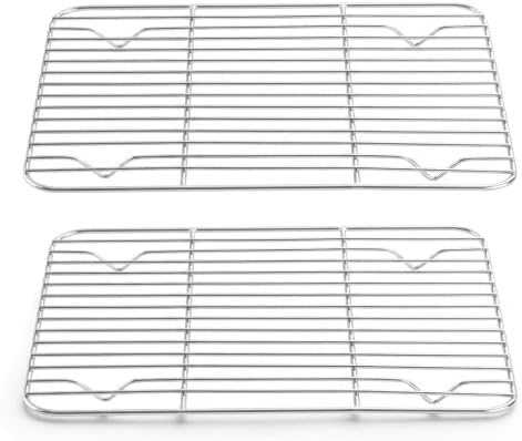 Herogo 2 Pack Cooling Rack, 9.6” x 7.4” Stainless Steel Baking Racks