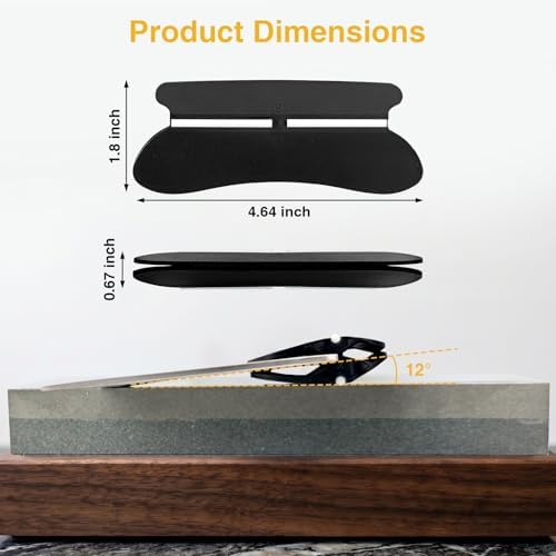 4-in-1 Knife Sharpening Angle Guide 2 Pack – Multifunctional Whetstone Tool with 12° 14° 18° 30° – Non-Slip Ceramic Protector for Kitchen Chef Hunting Knives