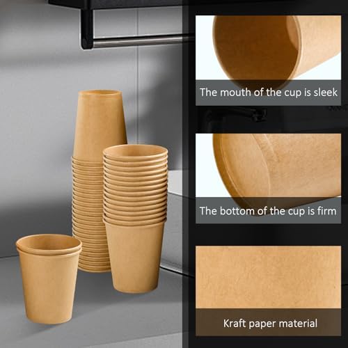Clawsoff 100 Pack 5 oz Smal Paper Cups Disposable Kraft Bathroom Cups