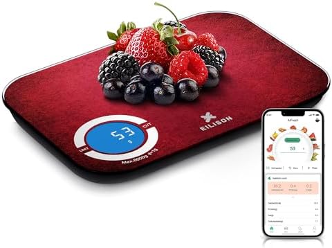 EILISON Smart Kitchen Food Scale,Bluetooth,8000g Cap,Nutrition Calculator
