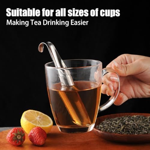 2 Pack Tea Infusers, Extra Fine Mesh Tea Strainer for Loose Tea, Stainless Steel Long Handle Tea Steeper Diffuser for Leaf Tea, Coffee, Spices, Seasonings