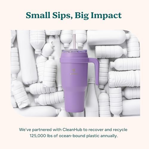 REDUCE 40 oz Stainless Steel Tumbler with Handle - Dual-Wall Vacuum Insulated Travel Mug, Sweat-Proof Lid & Reusable Straw - Keeps Drinks Cold for 24 Hrs, Fits Cupholders, Dishwasher Safe - Daiquiri