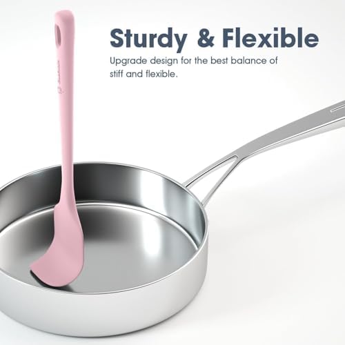 ChefAide 5 Pieces Silicone Spatulas Set, Heat Resistant Rubber Spatula