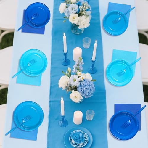 Serves 35 Guests Dusty Blue Plates and Napkins Party Supplies