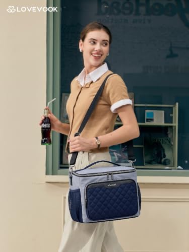 LOVEVOOK Lunch Box for Women, Wide Opening Cute Insulated Lunch Box Bag