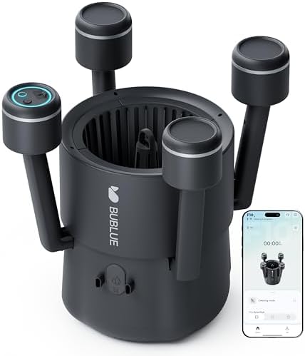(2026 New) BUBLUE F10 Automatic Pool Skimmer Robot,Robotic Pool Skimmer with 5L Filter, App Control,Powerful Suction,Dual Cleaning Modes, AI Navigation,Ideal for In-Ground & Above-Ground Pools,Black