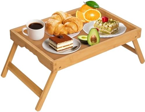 Artmeer FSC 100% Bamboo Bed Tray with Folding Legs, X-Large, Natural