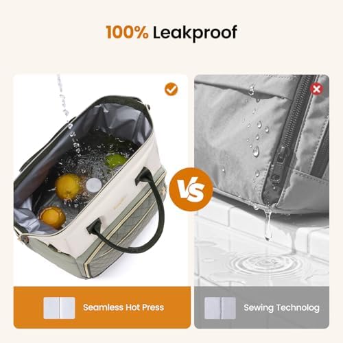 LOVEVOOK Lunch Bag Women, Insulated Lunch Box for Women with Cup Holder