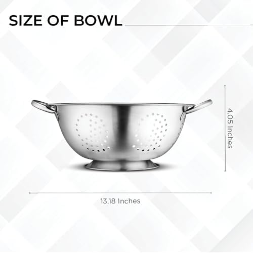 Avador Set of 3 Stainless Steel Colanders, Comes in 1.5 Quart 3qt Quart and 5 Quart for all your Cooking | Baking | Prepping Needs