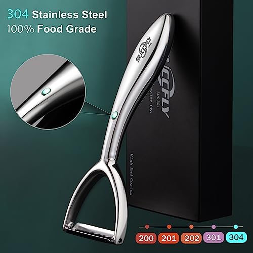 SUCCFLY Stainless Steel Vegetable Peeler Set, Premium Veggie Fruit Peeler