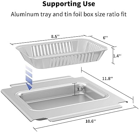 80580 Drip Tray with 10-Pack 6415 Aluminum Liners for Weber Q200/Q300