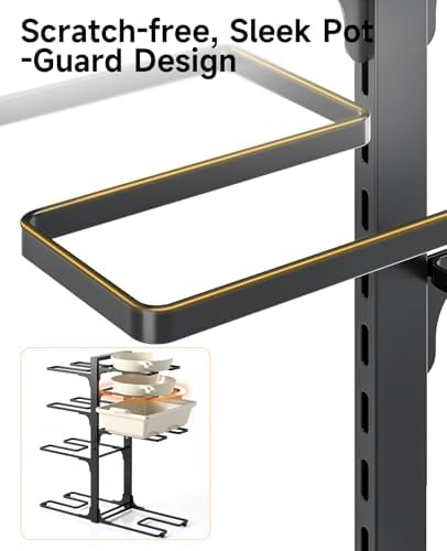 MUDEELA 8-Tier Pots and Pans Organizer under Cabinet, 20.8" H Heavy Duty