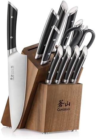 Cangshan HELENA Series German Steel Forged Knife Block Set (12-Piece, Black), Oprah's Favorite Things 2023