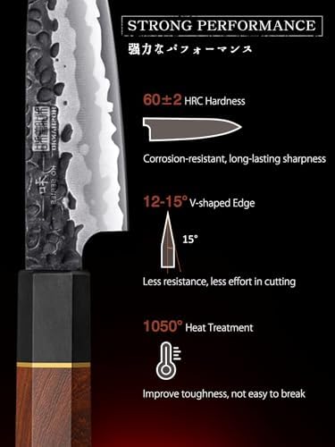 HOSHANHO 8 Pieces Knife Set, Razor Sharp Kitchen Knife Set with Block