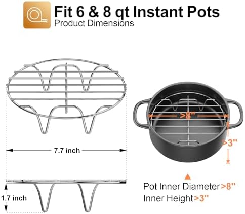 GSlife Trivet for Instant Pot Steamer Rack - 6/8 Qt Cooking Stand 1 Pack