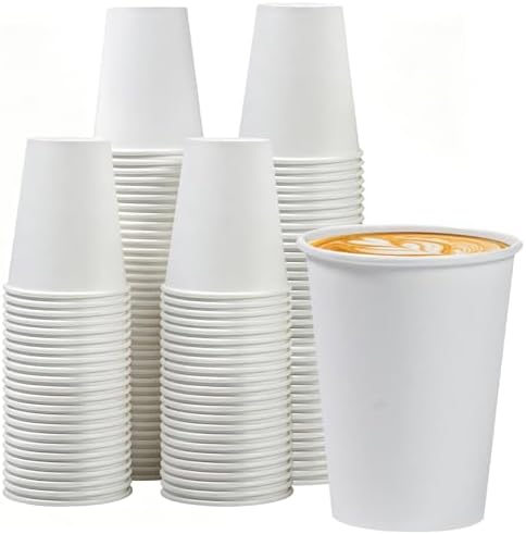 Lamosi 100 Pack 12 oz Paper Cups, Disposable Coffee Cups