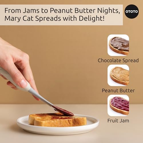OTOTO Jar Scraper Spatula - Silicone Scraper, Cute Kitchen Accessories, Unique Fun Cooking Kitchen Gadgets for Foodies - BPA-free & 100% Food Safe (Mary Cat)