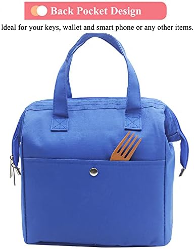 Mziart Insulated Lunch Bag Simple Cooler Cute Lunch Box for Women Men, Blue