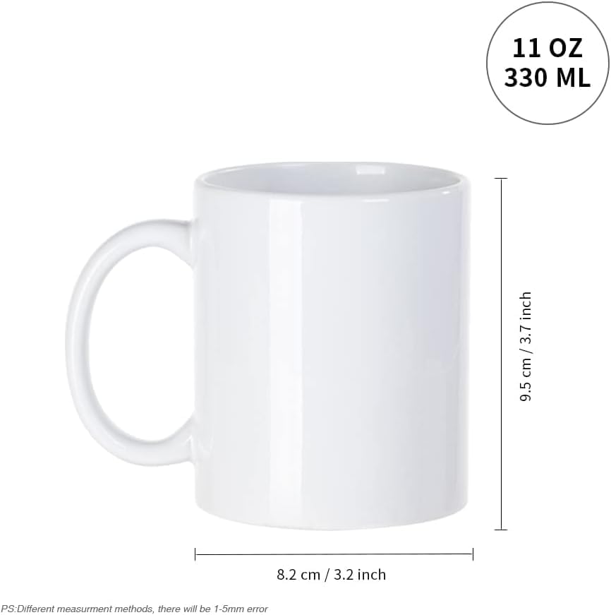 1Pcs 11oz Sublimation Mug, Ceramic Coffee Cup