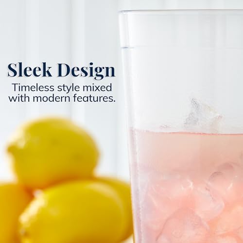 US Acrylic Cafe Plastic Reusable Tumblers, Clear, 32-Ounce, Set of 12