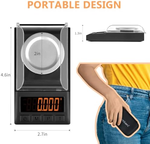 Fuzion Digital Milligram Scale 50g/0.001g, Mg Scale 9-in-1 Kit