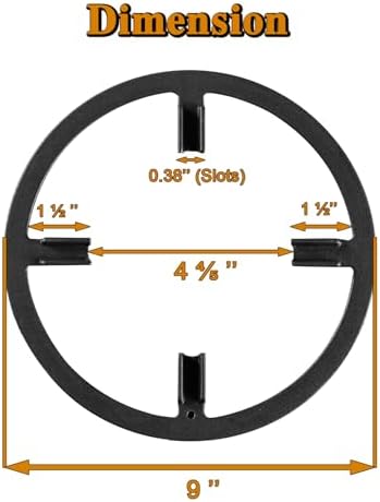 Wok Ring, Replacement Parts for Gas Stove Burner Grates Cast Iron Stove Top Grates Support Ring Universal Non-Slip 9 Inch Samsung GE Whirlpool Kitchenaid LG Range Base Wok Burner Ring