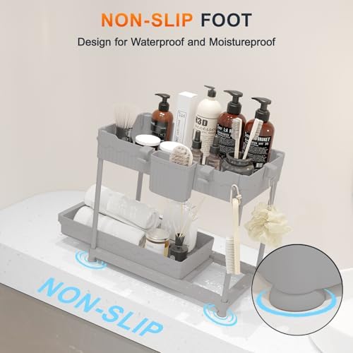 Sevenblue 4-Pack 2-Tier Under Sink Organizer with Pull Out Drawers