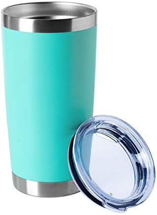 HASLE OUTFITTERS 20oz Tumblers Bulk Stainless Steel Cup with Lid Double Wall Vacuum Insulated Coffee Mug for Cold & Hot Drinks 1 Pack, Light Blue