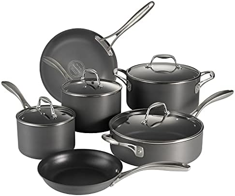 Tramontina OnyxPro Hard Anodized Nonstick 10-Pc Pots and Pans Set with Lids