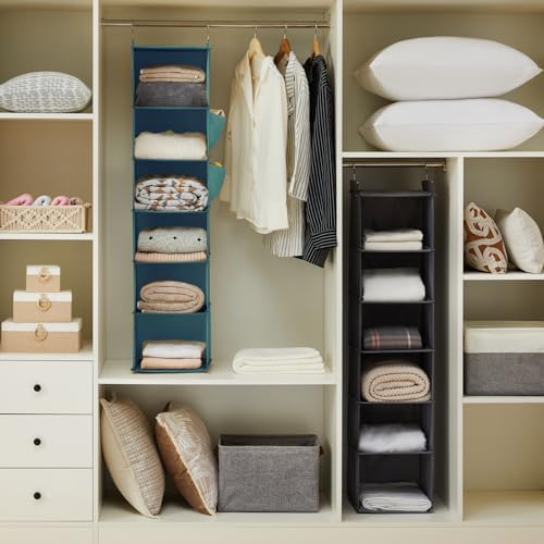 YOUDENOVA Hanging Closet Organizer and Storage, 6-Shelf, Green