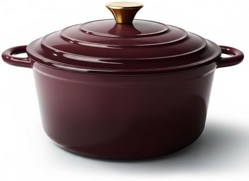 Vintage Style 4.5 Quart Dutch Oven Pot with Lid, Non Stick Enameled Cast Iron Dutch Oven for Bread Baking, Heavy-Duty, Oven Safe Ceramic Cookware Up to 500°F for Baking, Braising, Stews, Roasting, Fig