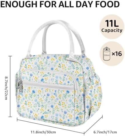 Lunch Bag Women Stylish Quilted Lunch Boxes for Adult Fit and Fresh Cooler Insulated Lunchbox for Work Cute Small 11 Liters Compact Lunchbag Waterproof